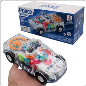 “Light - Up Transparent Gears Police Car Toy – Bump & Go Musical LED Car for Kids, Educational Baby Toy for Boys & Girls” - RELUX.STORE