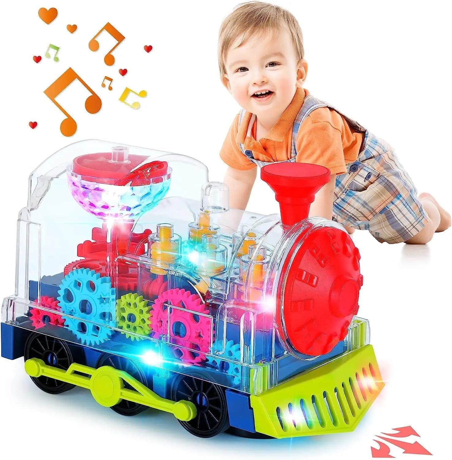 “Light - Up Transparent Gears Police Car Toy – Bump & Go Musical LED Car for Kids, Educational Baby Toy for Boys & Girls” - RELUX.STORE