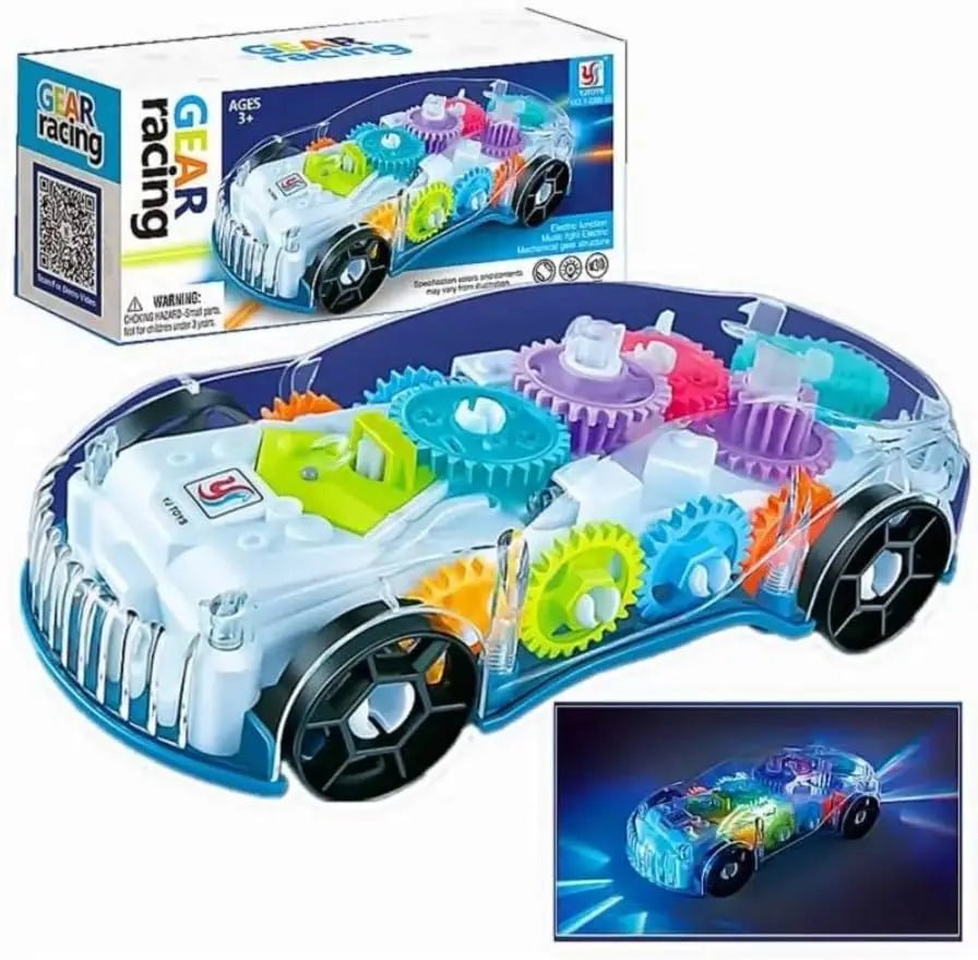 “Light - Up Transparent Gears Police Car Toy – Bump & Go Musical LED Car for Kids, Educational Baby Toy for Boys & Girls” - RELUX.STORE