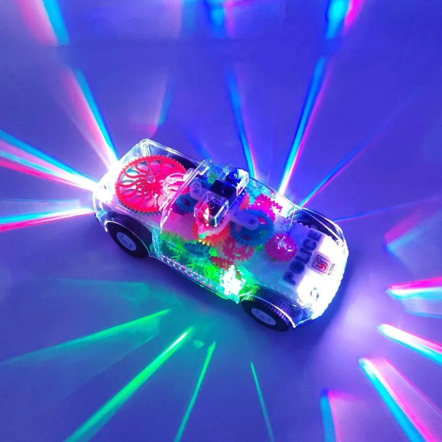 “Light - Up Transparent Gears Police Car Toy – Bump & Go Musical LED Car for Kids, Educational Baby Toy for Boys & Girls” - RELUX.STORE