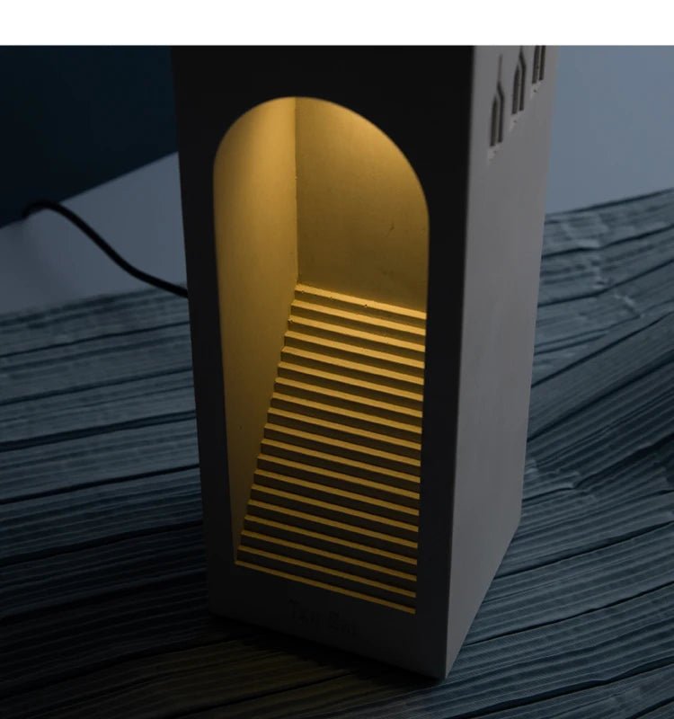 💡 "Lighthouse Table Lamp – Eye Protection Touch Nightlight with USB, Creative Cement Lamp for Bedroom, Sleep & Bedside Décor" - RELUX.STORE