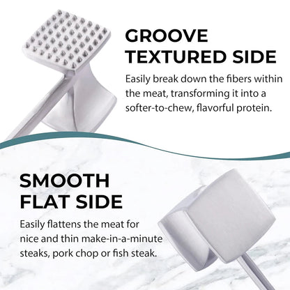 LMETJMA Meat Tenderizer Hammer with Comfortable - Grip Handle Zinc Alloy Meat Hammer Tenderizer Kitchen Meat Mallet Pounder JT329 - RELUX.STORE