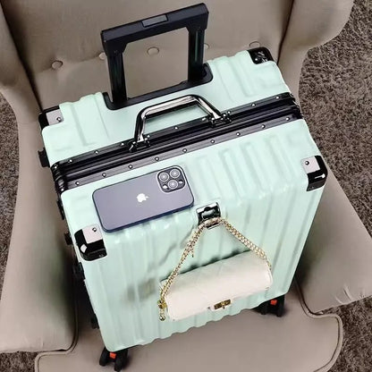 Luggage female mute universal wheel trolley case aluminum frame 24 inch student password suitcase male - RELUX.STORELuggage female mute universal wheel trolley case aluminum frame 24 inch student password suitcase male