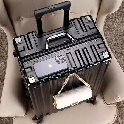 Luggage female mute universal wheel trolley case aluminum frame 24 inch student password suitcase male - RELUX.STORELuggage female mute universal wheel trolley case aluminum frame 24 inch student password suitcase male