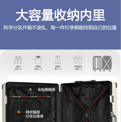 Luggage female mute universal wheel trolley case aluminum frame 24 inch student password suitcase male - RELUX.STORELuggage female mute universal wheel trolley case aluminum frame 24 inch student password suitcase male