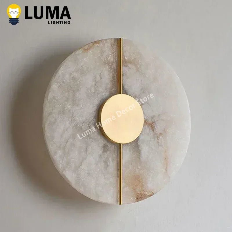 “LUMA Modern Luxury Marble Wall Light – Alabaster Sconce for Bedroom, Bedside, Living Room & Indoor Decor” - RELUX.STORE