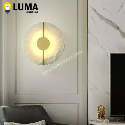 “LUMA Modern Luxury Marble Wall Light – Alabaster Sconce for Bedroom, Bedside, Living Room & Indoor Decor” - RELUX.STORE