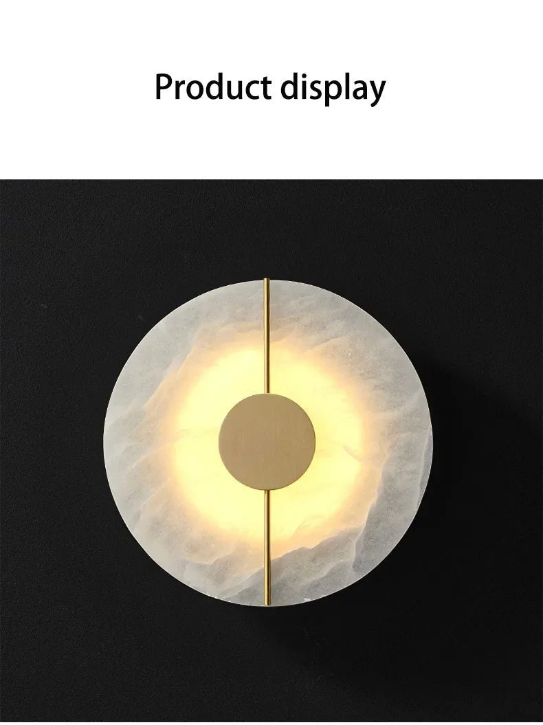“LUMA Modern Luxury Marble Wall Light – Alabaster Sconce for Bedroom, Bedside, Living Room & Indoor Decor” - RELUX.STORE