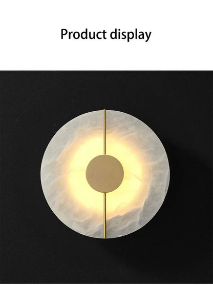 “LUMA Modern Luxury Marble Wall Light – Alabaster Sconce for Bedroom, Bedside, Living Room & Indoor Decor” - RELUX.STORE