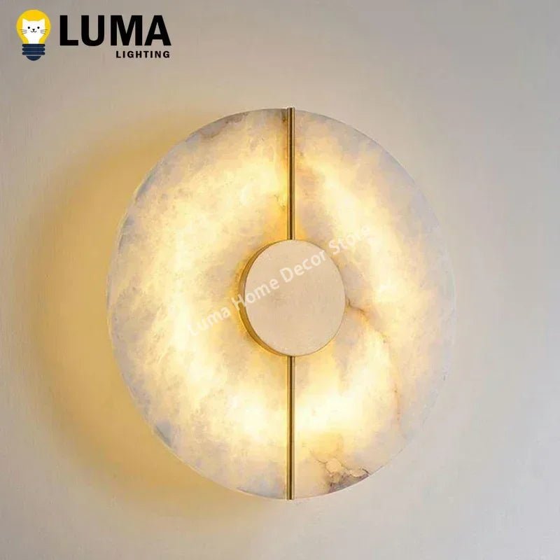 “LUMA Modern Luxury Marble Wall Light – Alabaster Sconce for Bedroom, Bedside, Living Room & Indoor Decor” - RELUX.STORE