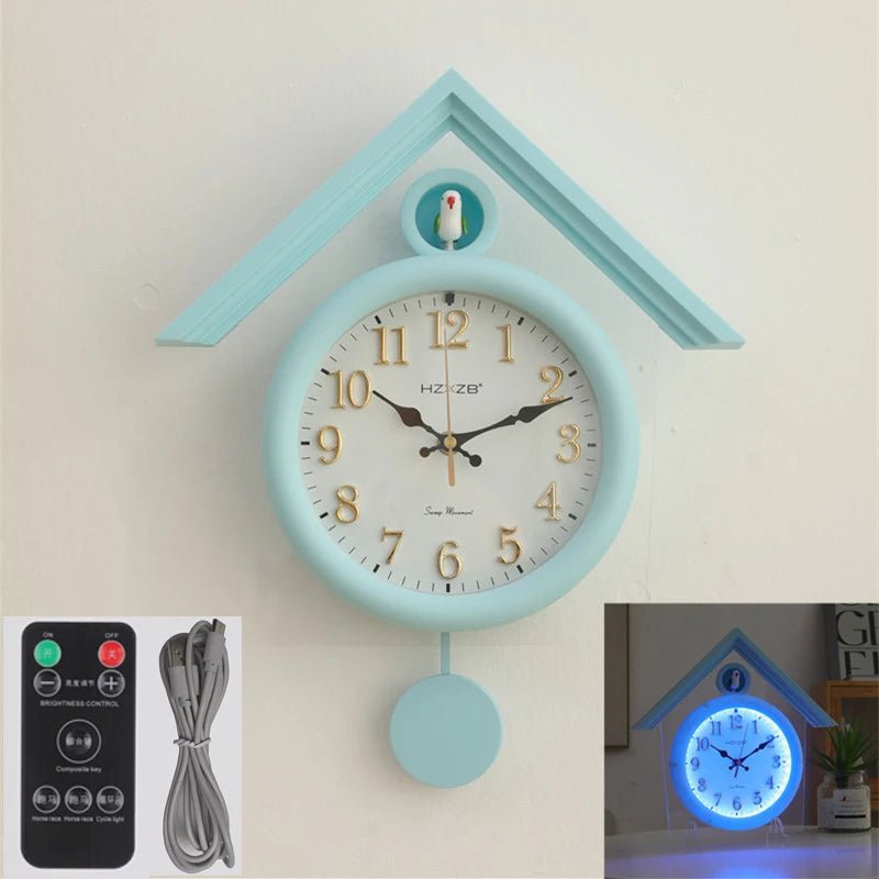 Luminous Wall Clock Luxury Cuckoo Clocks Led Watch Retro Table Clock Bedroom Silent Living Room Decoration Elegant Room Ornament - RELUX.STORE