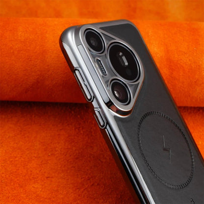 Luxury Business Plating Leather Magnetic Case for Huawei Pura 80/70 Pro & Pura 80 Ultra – Magsafe Compatible, Shockproof Wireless Charging Cover - RELUX.STORE