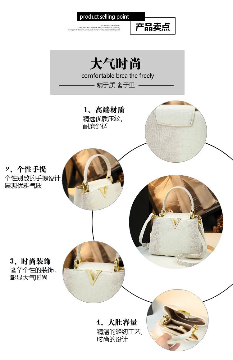 Luxury Fashion White Leather Women Handbags 2024 New Female Small Shoulder Messenger Bag Crossbody Portable Shell Bags - RELUX.STORE