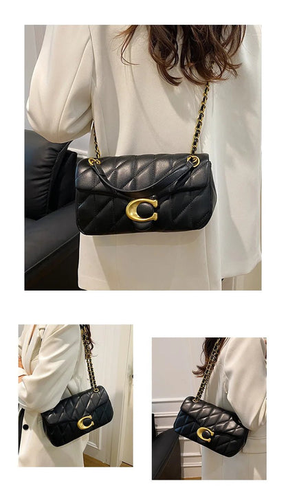 Luxury Fashion Women's Chain Handbag PU Leather Girls Shoulder Messenger Bag Brand lightweight Commuting Bag Tassel Square Bag - RELUX.STORE