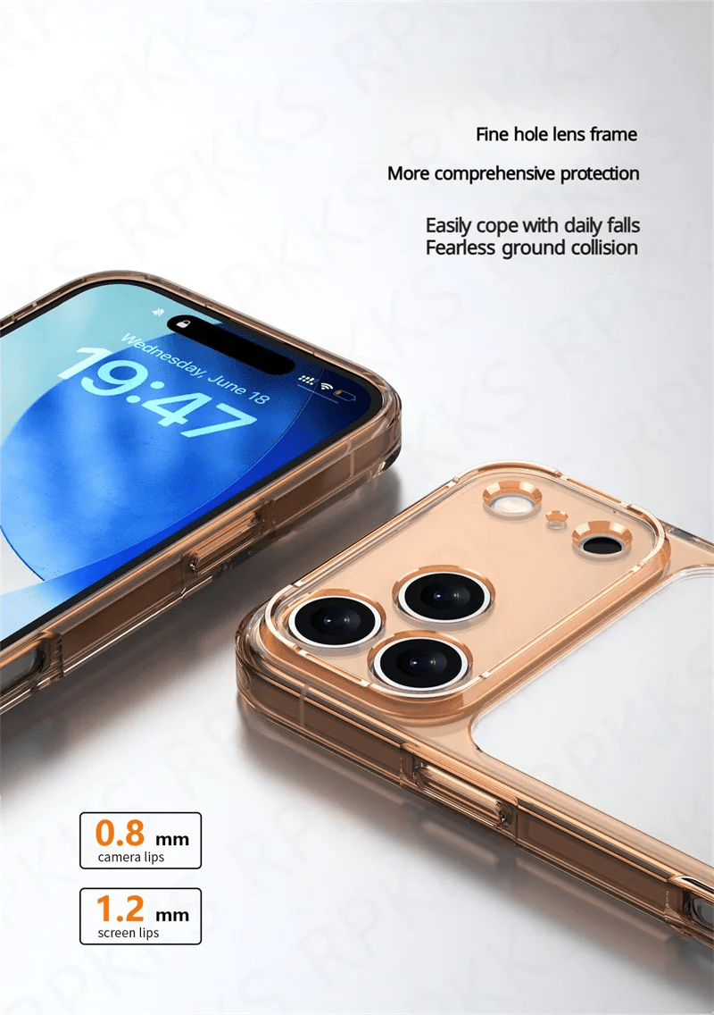 "Luxury Hybrid Transparent Shockproof Case for iPhone 17 Pro Max / 17 Air / 17 Pro Max – Clear Hard Acrylic Protective Back Cover" - RELUX.STORE
