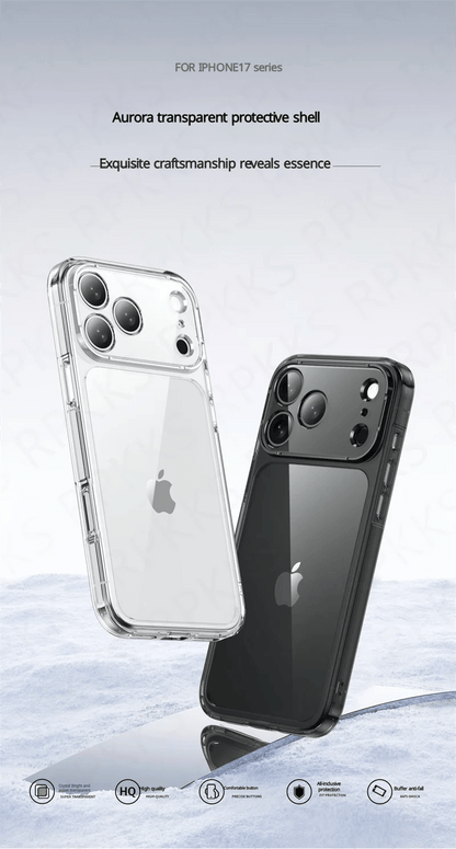 "Luxury Hybrid Transparent Shockproof Case for iPhone 17 Pro Max / 17 Air / 17 Pro Max – Clear Hard Acrylic Protective Back Cover" - RELUX.STORE