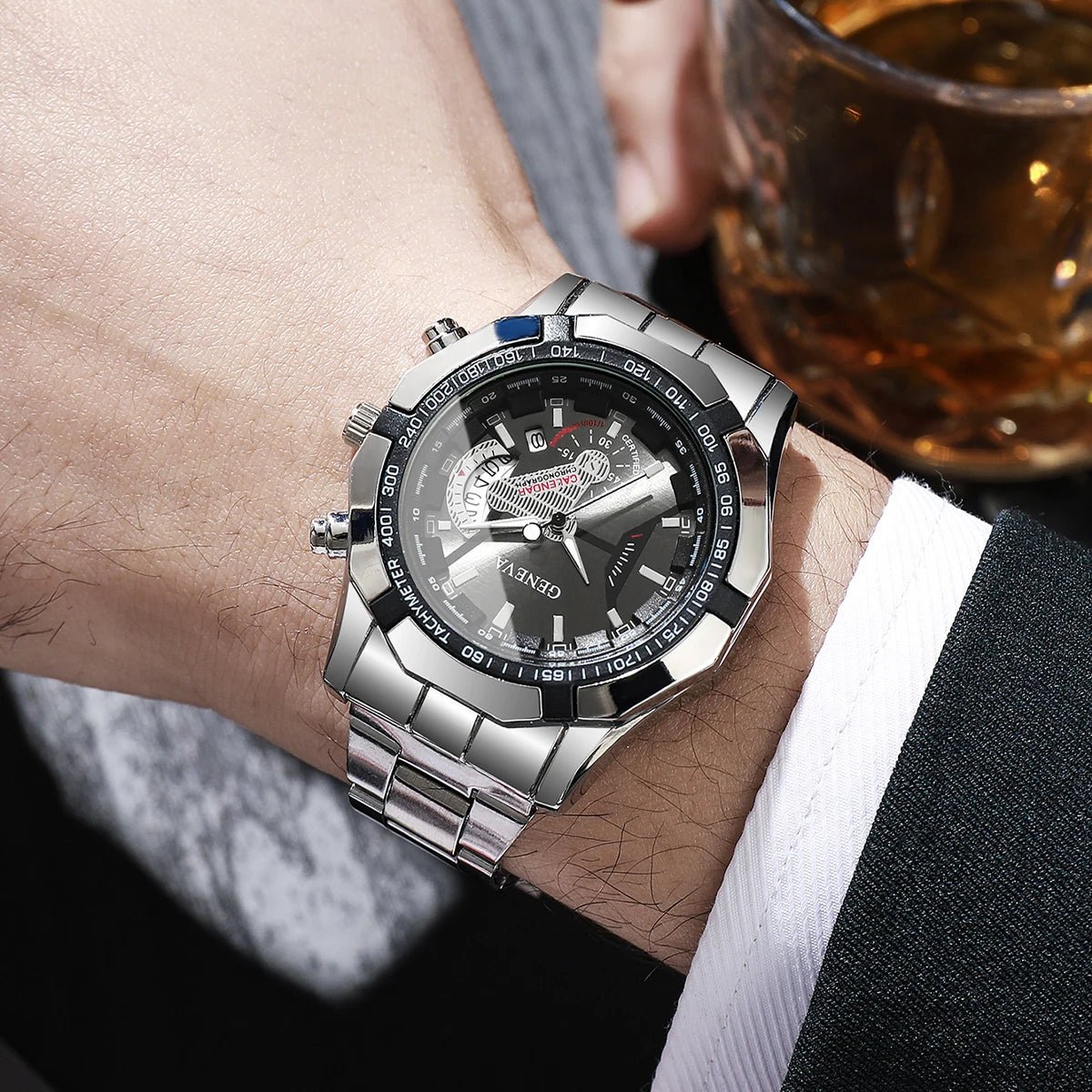 Luxury Large Dial Men Business Watches Fashion Calendar Quartz Watch for Mens Clock Reloj Hombre（Without Box） - RELUX.STORE