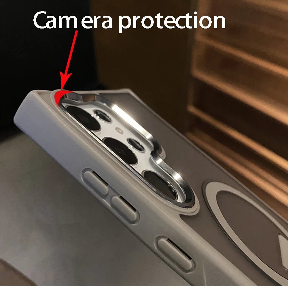 Luxury Magnetic Wireless Charger & Magsafe Case for Samsung Galaxy S25/S24/S23 Ultra/Plus/FE – Folding Stand Holder Matte Cover - RELUX.STORE