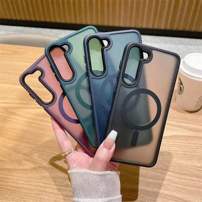 Luxury Matte Translucent Business Case for Samsung Galaxy S25/S24/S23/S22/S21/S20 Plus FE – MagSafe Magnetic Protective Cover - RELUX.STORE