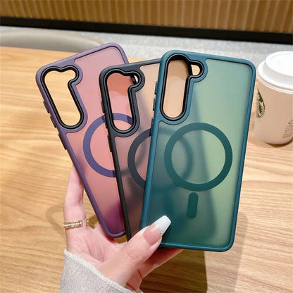 Luxury Matte Translucent Business Case for Samsung Galaxy S25/S24/S23/S22/S21/S20 Plus FE – MagSafe Magnetic Protective Cover - RELUX.STORE