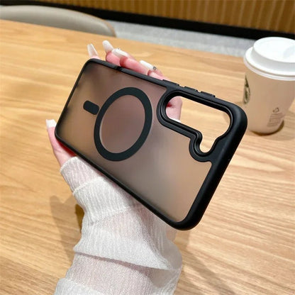 Luxury Matte Translucent Business Case for Samsung Galaxy S25/S24/S23/S22/S21/S20 Plus FE – MagSafe Magnetic Protective Cover - RELUX.STORE