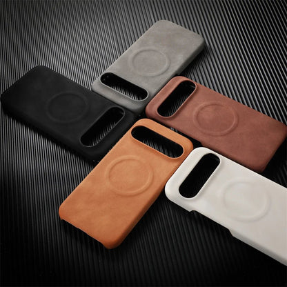 Luxury Sheepskin Leather Magnetic Case for Google Pixel 10/9/8/7 Pro XL & 8A/7A – Shockproof Matte Hard Business Cover - RELUX.STORE