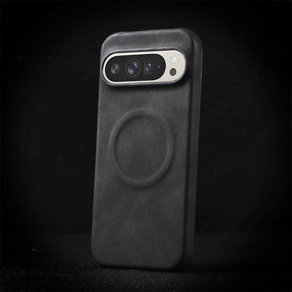 Luxury Sheepskin Leather Magnetic Case for Google Pixel 10/9/8/7 Pro XL & 8A/7A – Shockproof Matte Hard Business Cover - RELUX.STORE