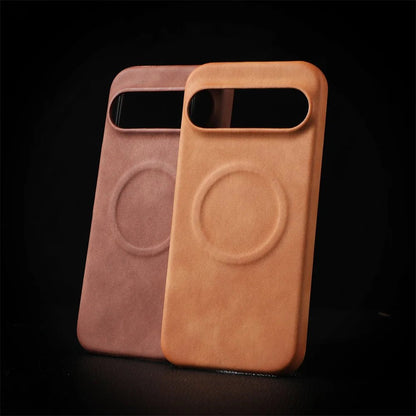 Luxury Sheepskin Leather Magnetic Case for Google Pixel 10/9/8/7 Pro XL & 8A/7A – Shockproof Matte Hard Business Cover - RELUX.STORE