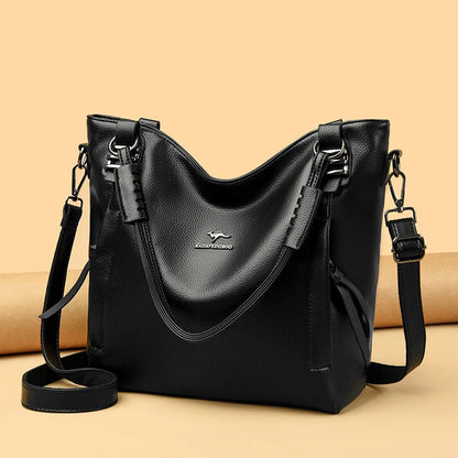 Luxury Soft Genuine Leather Handbag Fashion Women Shoulder Messenger Bag Solid Color Cowhide Tote Fashion Female Crossbody Sac - RELUX.STORE