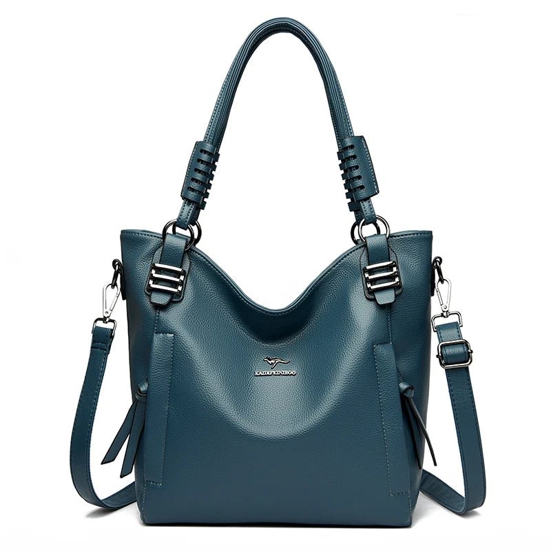 Luxury Soft Genuine Leather Handbag Fashion Women Shoulder Messenger Bag Solid Color Cowhide Tote Fashion Female Crossbody Sac - RELUX.STORE
