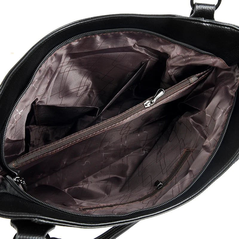 Luxury Soft Genuine Leather Handbag Fashion Women Shoulder Messenger Bag Solid Color Cowhide Tote Fashion Female Crossbody Sac - RELUX.STORE