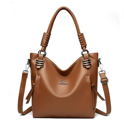 Luxury Soft Genuine Leather Handbag Fashion Women Shoulder Messenger Bag Solid Color Cowhide Tote Fashion Female Crossbody Sac - RELUX.STORE