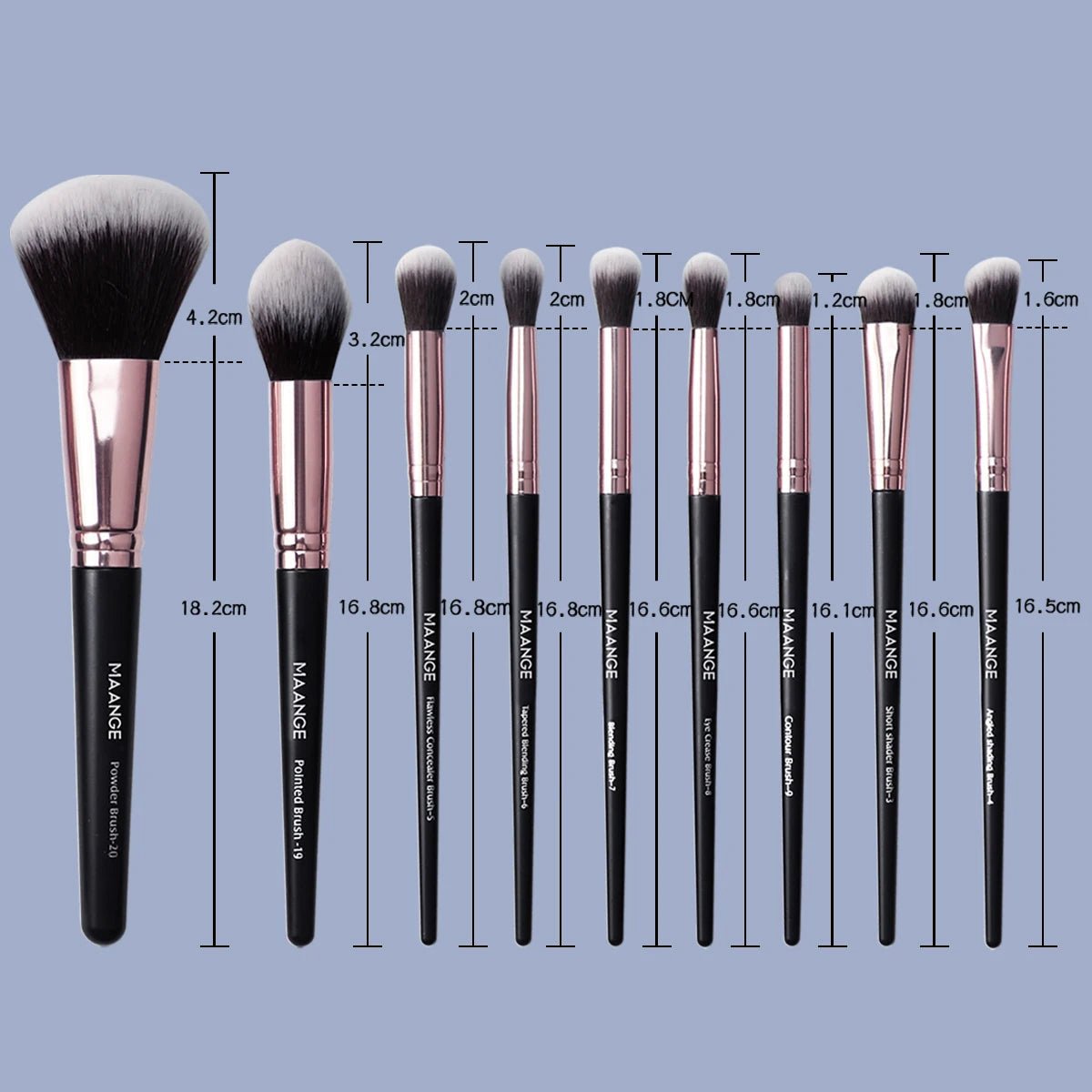 Maange 20Pcs Makeup Brushes with Box Professional Cosmetic Powder Eye Shadow Foundation Blush Blending Beauty Tool For Women - RELUX.STORE