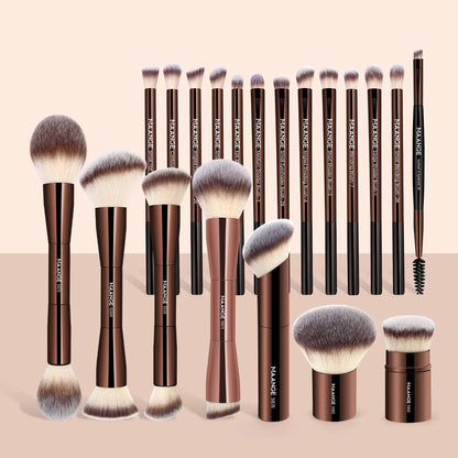 MAANGE 20pcs/set Pro Makeup Brushes Double Ended Foundation Concealers Blush Eye Shadows Brush for Liquid Cream Powder Blending - RELUX.STORE