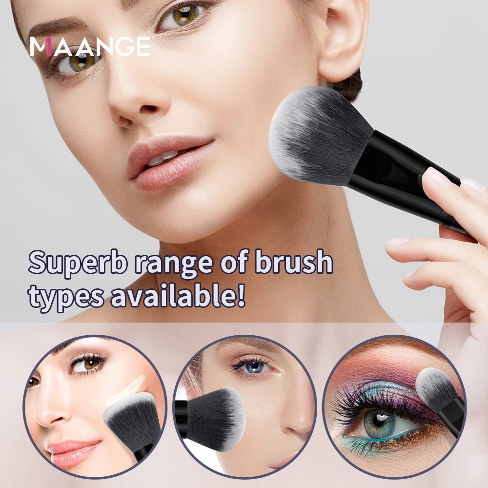 MAANGE 30pcs Professional Makeup Brush Set Foundation Concealers Eye Shadows Powder Blush Blending Brushes Beauty Tools with Bag - RELUX.STORE