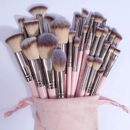 MAANGE 30pcs Professional Makeup Brush Set Foundation Concealers Eye Shadows Powder Blush Blending Brushes Beauty Tools with Bag - RELUX.STORE