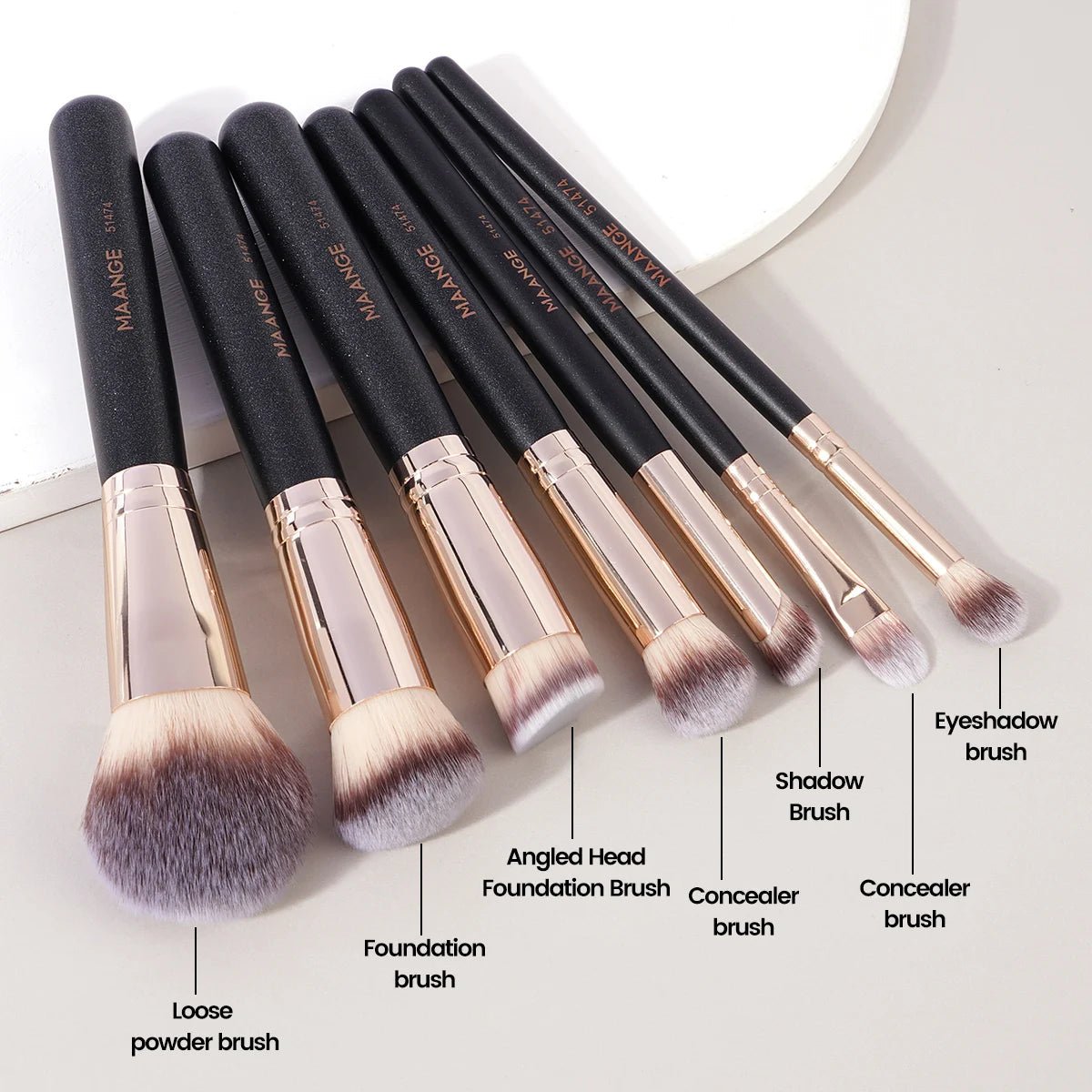 MAANGE 7pcs/set Makeup Brushes for Cosmetic Foundation Powder Concealer Blush Brush Blending Soft Bristles Beauty Tools - RELUX.STORE