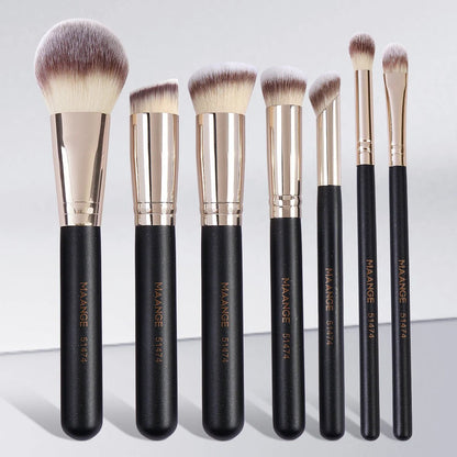 MAANGE 7pcs/set Makeup Brushes for Cosmetic Foundation Powder Concealer Blush Brush Blending Soft Bristles Beauty Tools - RELUX.STORE