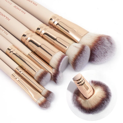 MAANGE 7pcs/set Makeup Brushes for Cosmetic Foundation Powder Concealer Blush Brush Blending Soft Bristles Beauty Tools - RELUX.STORE