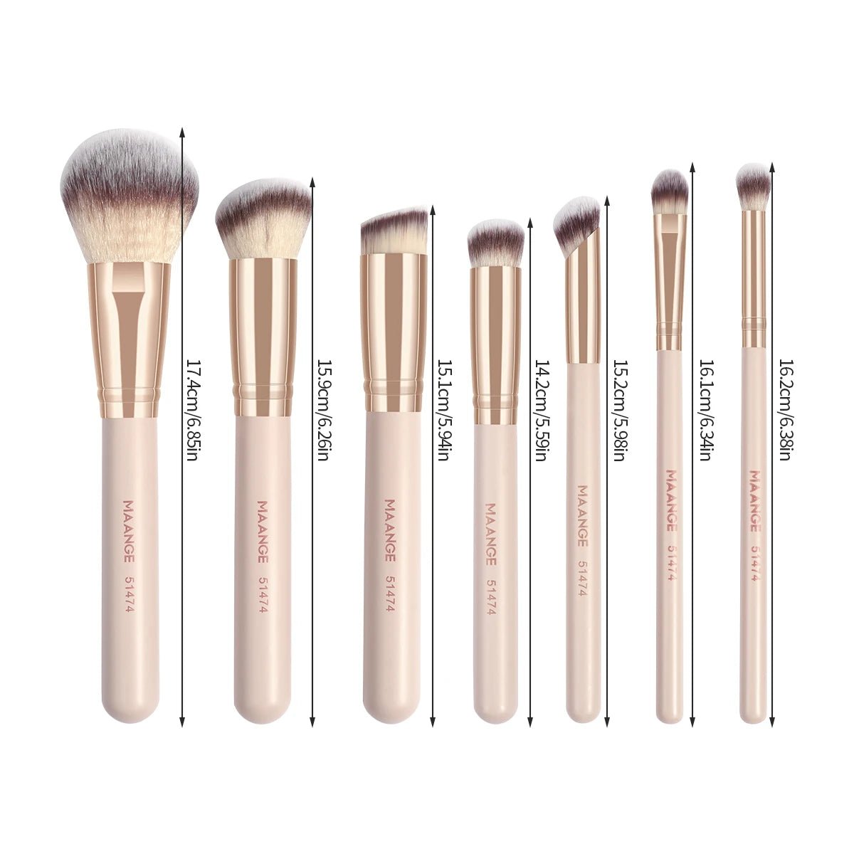 MAANGE 7pcs/set Makeup Brushes for Cosmetic Foundation Powder Concealer Blush Brush Blending Soft Bristles Beauty Tools - RELUX.STORE