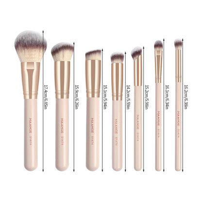 MAANGE 7pcs/set Makeup Brushes for Cosmetic Foundation Powder Concealer Blush Brush Blending Soft Bristles Beauty Tools - RELUX.STORE