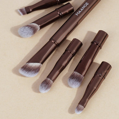 MAANGE Double Ended Makeup Brush Set Detachable Travel Contour Concealer Brush Set Eyeshadow Brush Face Cosmetic Tools with Box - RELUX.STORE