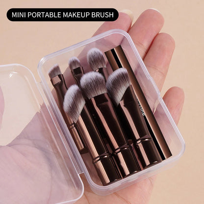 MAANGE Double Ended Makeup Brush Set Detachable Travel Contour Concealer Brush Set Eyeshadow Brush Face Cosmetic Tools with Box - RELUX.STORE