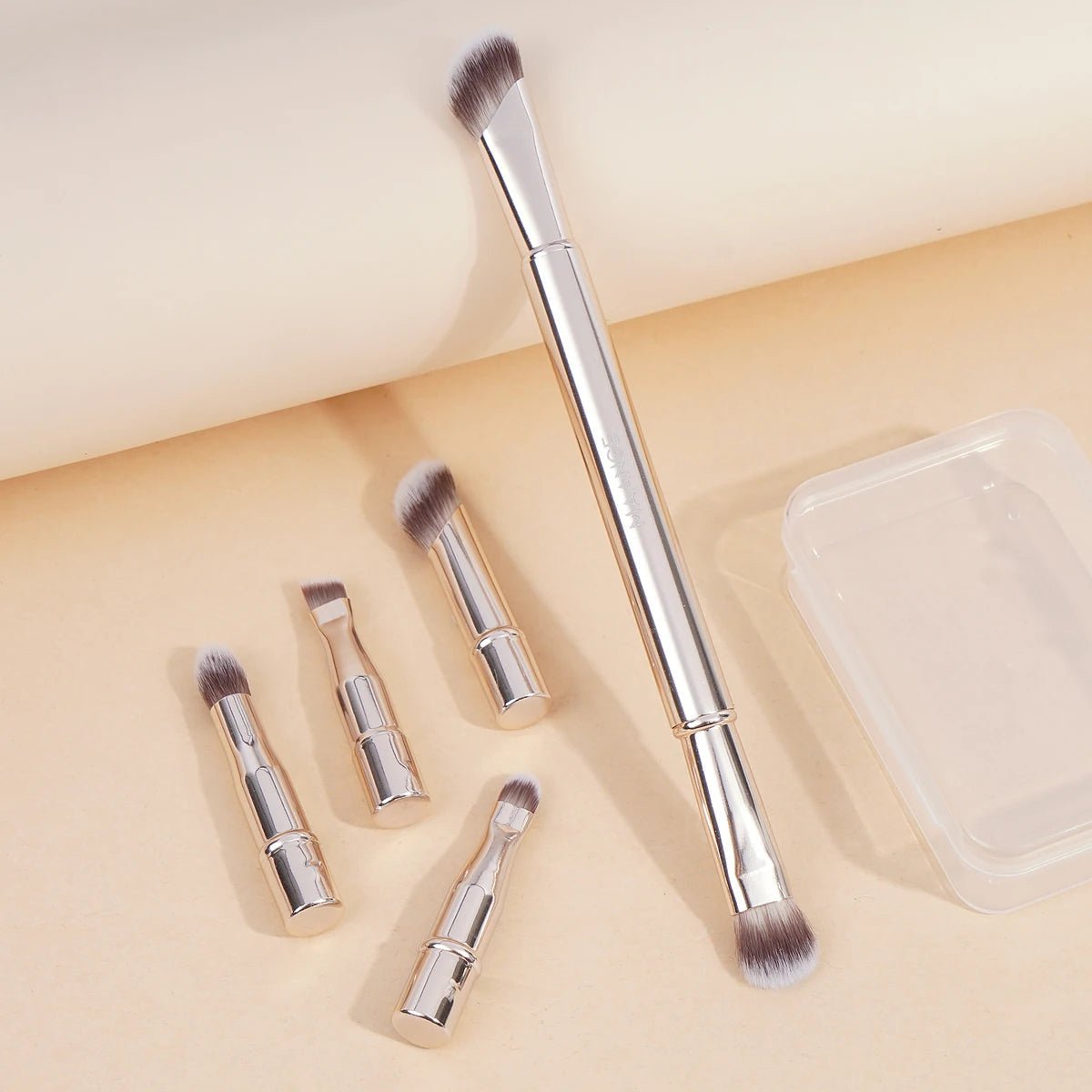 MAANGE Double Ended Makeup Brush Set Detachable Travel Contour Concealer Brush Set Eyeshadow Brush Face Cosmetic Tools with Box - RELUX.STORE