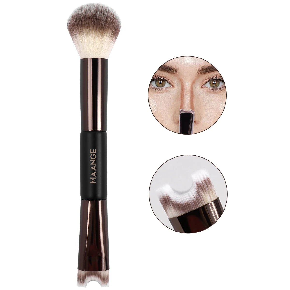 MAANGE Nose Contour U - Shaped Makeup Brush for Sculpting And Defining Double Head Foundation Highlighter Brush Nose Shadow Brush - RELUX.STORE