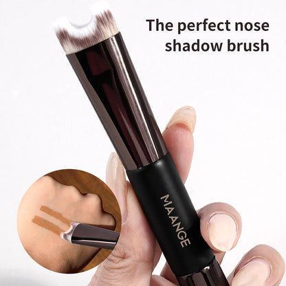 MAANGE Nose Contour U - Shaped Makeup Brush for Sculpting And Defining Double Head Foundation Highlighter Brush Nose Shadow Brush - RELUX.STORE