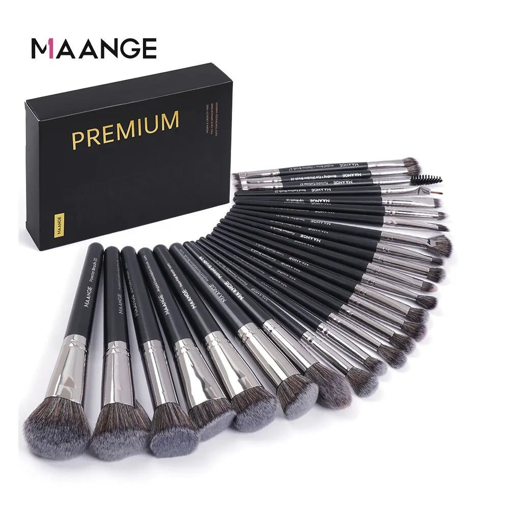 MAANGE Professional Gift Box 25 Pieces Makeup Brushes Kit Face Eye Beauty Brushes For Foundation Conceal Eyeshadow Contour Brush - RELUX.STORE