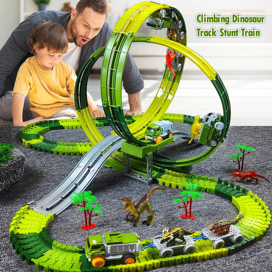 “Magic Climbing Track Train – Dinosaur World Road Race Flexible Track Playset for Boys & Girls Ages 3 - 6, Educational Gift Toy” - RELUX.STORE