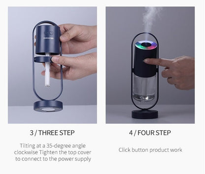 Magic Shadow USB Air Humidifier For Home With Projection Night Lights Ultrasonic Car Mist Maker Mini Office Air Purifier - RELUX.STORE