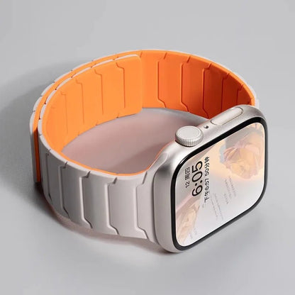 Magnetic Silicone Strap for Apple Watch Band Ultra 2 49mm 45mm 41mm Bracelet for Iwatch Series 9 8 7 6 SE 5 4 38 42mm 44mm 40mm - RELUX.STORE